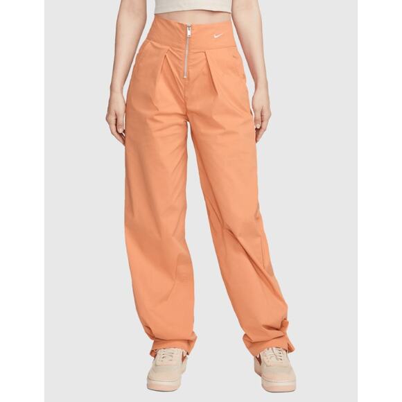 Nike Women's size Small Orange Wide Leg Sweatpants High Rise Streetwear - Picture 1 of 13